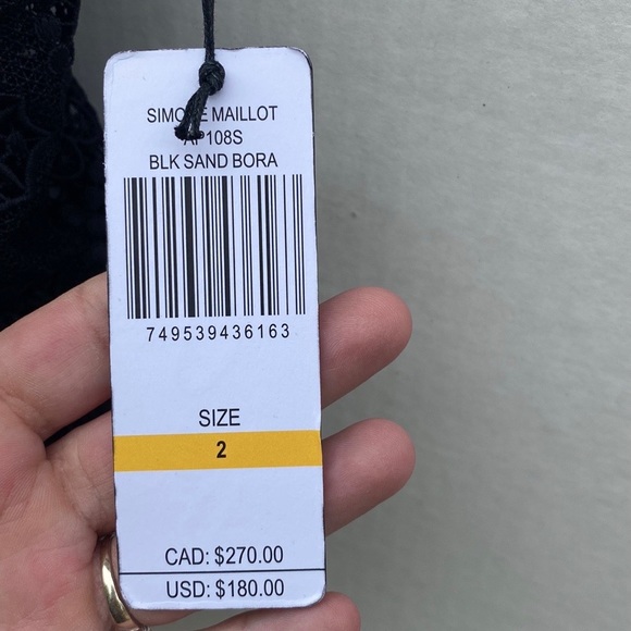 NWT A. Che Womens size 2 Simone Maillot One-Piece black swimsuit black swimsuit - Picture 8 of 9